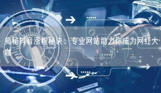 揭秘抖音涨粉秘诀：专业网站助力你成为网红大咖