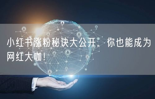 小红书涨粉秘诀大公开，你也能成为网红大咖！