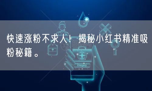 快速涨粉不求人！揭秘小红书精准吸粉秘籍。