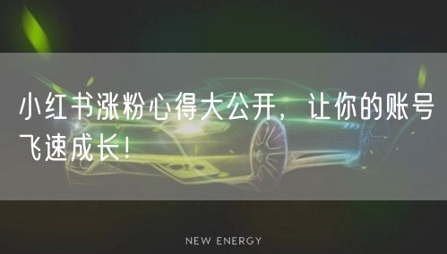 小红书涨粉心得大公开，让你的账号飞速成长！