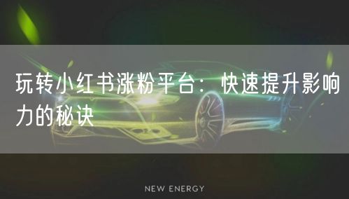 玩转小红书涨粉平台：快速提升影响力的秘诀