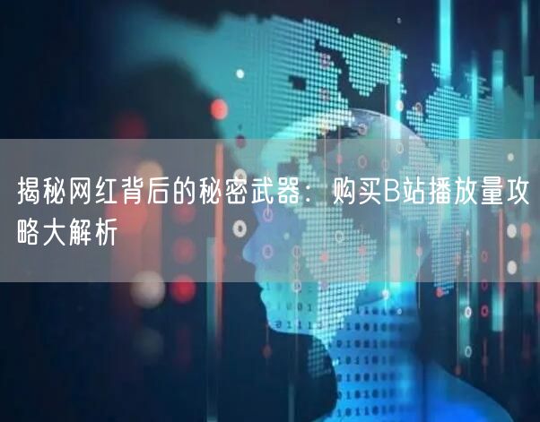 揭秘网红背后的秘密武器：购买B站播放量攻略大解析