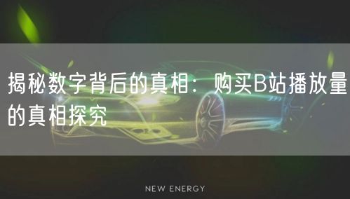 揭秘数字背后的真相：购买B站播放量的真相探究