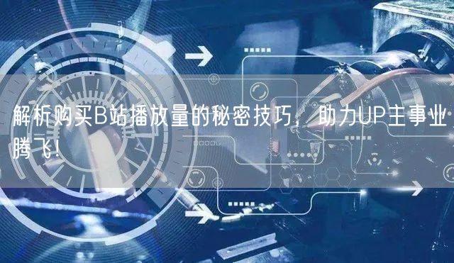 解析购买B站播放量的秘密技巧，助力UP主事业腾飞！