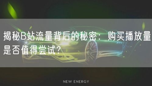揭秘B站流量背后的秘密：购买播放量是否值得尝试？