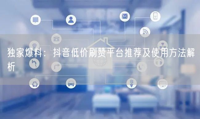 独家爆料：抖音低价刷赞平台推荐及使用方法解析
