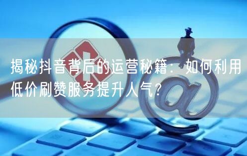 揭秘抖音背后的运营秘籍：如何利用低价刷赞服务提升人气？