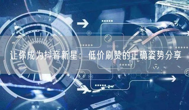 让你成为抖音新星：低价刷赞的正确姿势分享