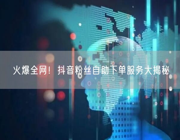 火爆全网！抖音粉丝自助下单服务大揭秘