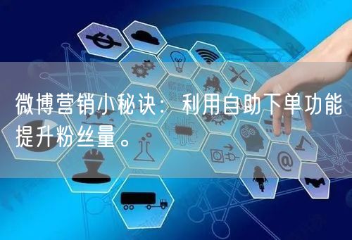 微博营销小秘诀：利用自助下单功能提升粉丝量。