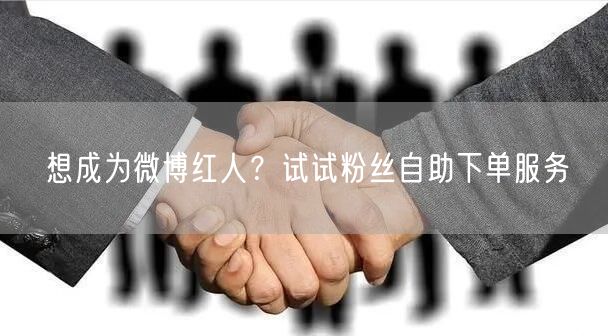 想成为微博红人？试试粉丝自助下单服务