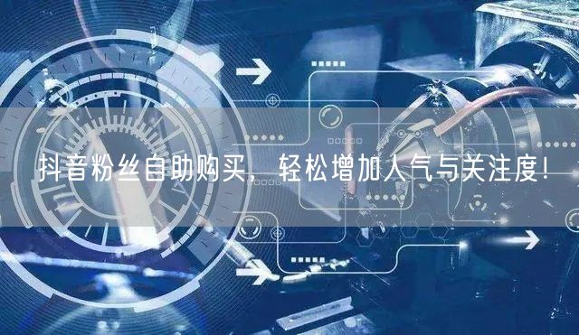 抖音粉丝自助购买，轻松增加人气与关注度！
