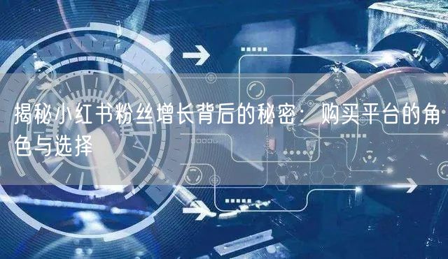 揭秘小红书粉丝增长背后的秘密：购买平台的角色与选择