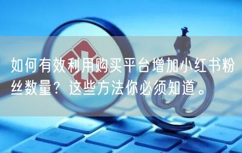 如何有效利用购买平台增加小红书粉丝数量？这些方法你必须知道。