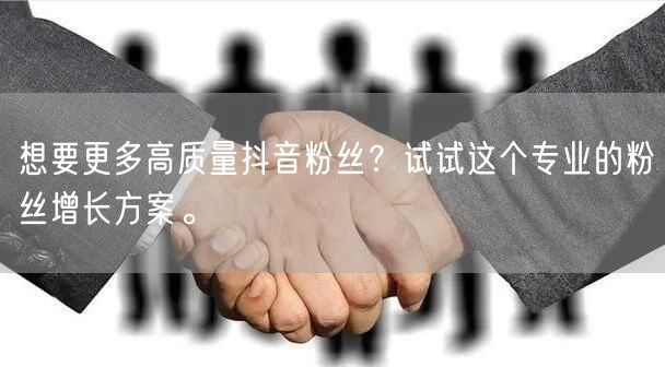 想要更多高质量抖音粉丝？试试这个专业的粉丝增长方案。