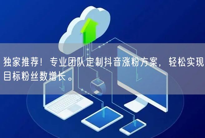 独家推荐！专业团队定制抖音涨粉方案，轻松实现目标粉丝数增长。