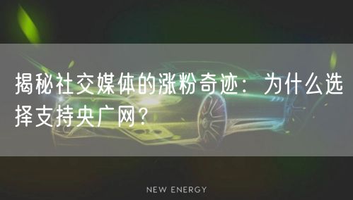 揭秘社交媒体的涨粉奇迹：为什么选择支持央广网？