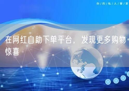 在网红自助下单平台，发现更多购物惊喜