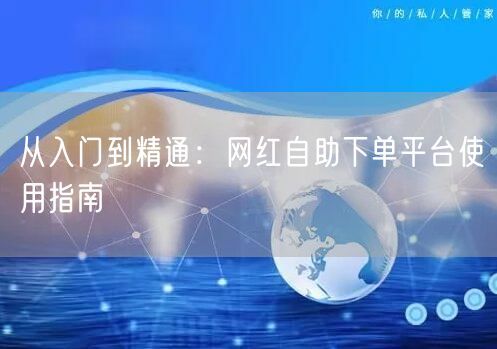 从入门到精通：网红自助下单平台使用指南