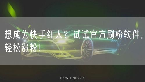 想成为快手红人？试试官方刷粉软件，轻松涨粉！