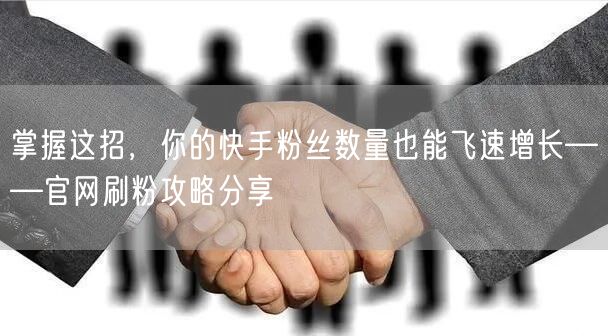掌握这招，你的快手粉丝数量也能飞速增长——官网刷粉攻略分享