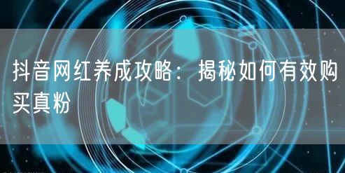 抖音网红养成攻略：揭秘如何有效购买真粉