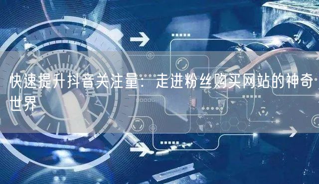 快速提升抖音关注量：走进粉丝购买网站的神奇世界
