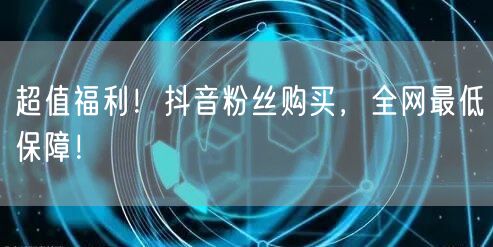 超值福利！抖音粉丝购买，全网最低保障！