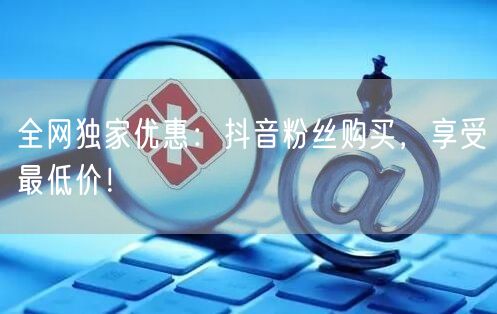 全网独家优惠：抖音粉丝购买，享受最低价！