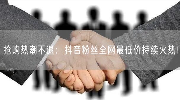 抢购热潮不退：抖音粉丝全网最低价持续火热！