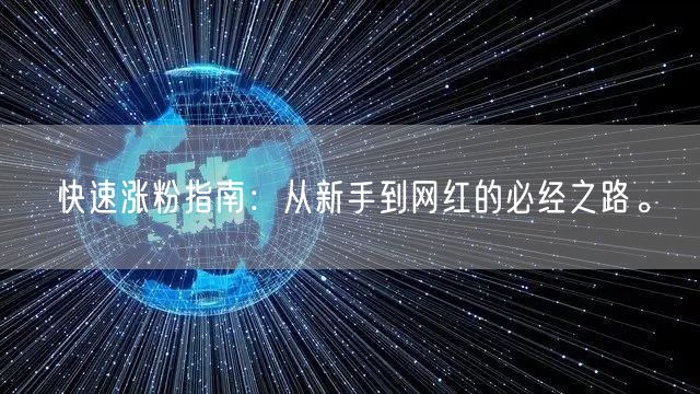 快速涨粉指南：从新手到网红的必经之路。