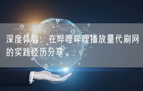 深度体验：在哔哩哔哩播放量代刷网的实践经历分享。