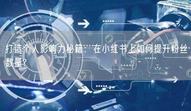 打造个人影响力秘籍：在小红书上如何提升粉丝数量?