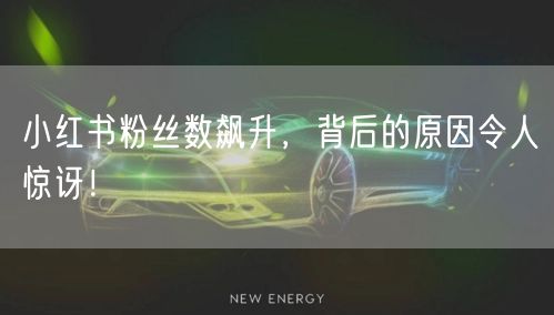小红书粉丝数飙升，背后的原因令人惊讶！