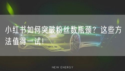 小红书如何突破粉丝数瓶颈？这些方法值得一试！