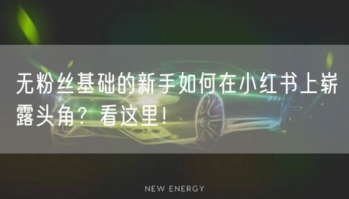 无粉丝基础的新手如何在小红书上崭露头角？看这里！