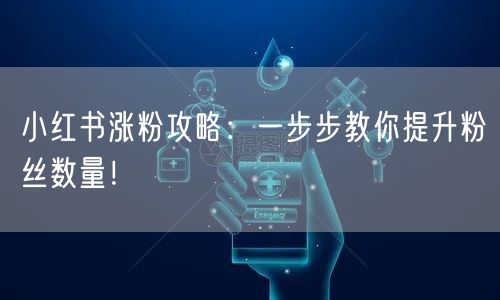 小红书涨粉攻略：一步步教你提升粉丝数量！