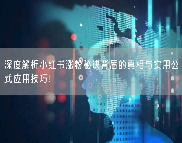 深度解析小红书涨粉秘诀背后的真相与实用公式应用技巧！