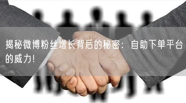 揭秘微博粉丝增长背后的秘密：自助下单平台的威力！
