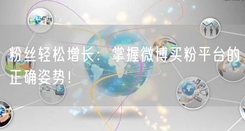粉丝轻松增长：掌握微博买粉平台的正确姿势！