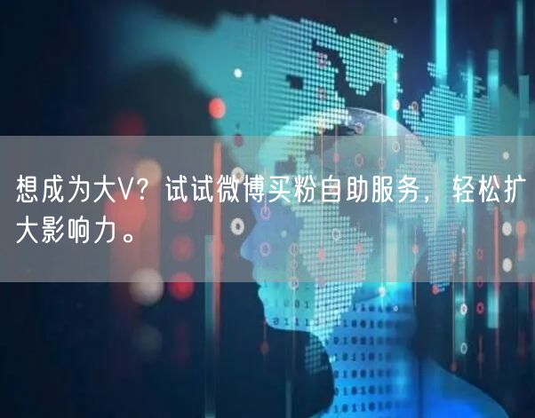 想成为大V？试试微博买粉自助服务，轻松扩大影响力。