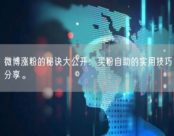 微博涨粉的秘诀大公开：买粉自助的实用技巧分享。
