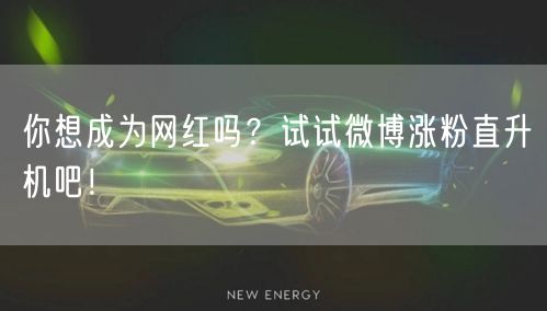 你想成为网红吗？试试微博涨粉直升机吧！