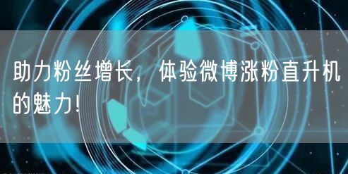 助力粉丝增长，体验微博涨粉直升机的魅力！