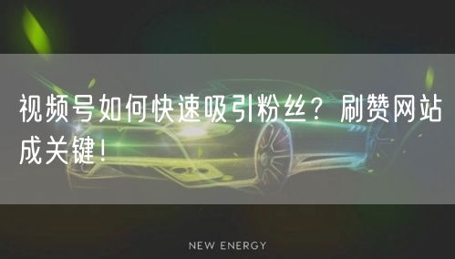 视频号如何快速吸引粉丝？刷赞网站成关键！