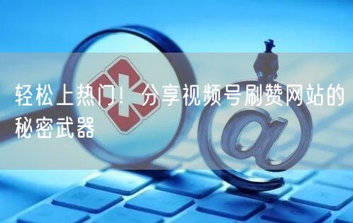 轻松上热门！分享视频号刷赞网站的秘密武器
