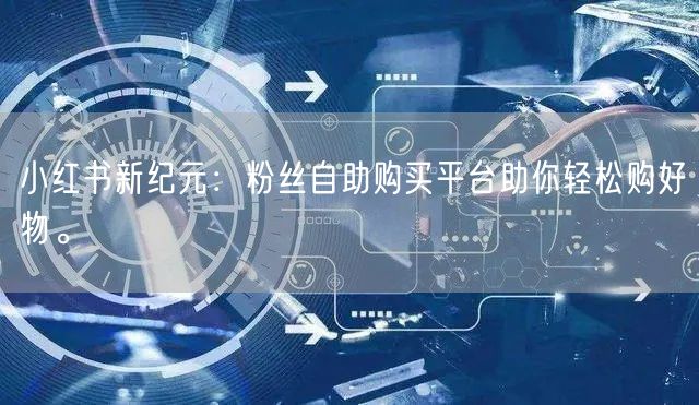 小红书新纪元:粉丝自助购买平台助你轻松购好物。