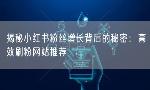 揭秘小红书粉丝增长背后的秘密:高效刷粉网站推荐